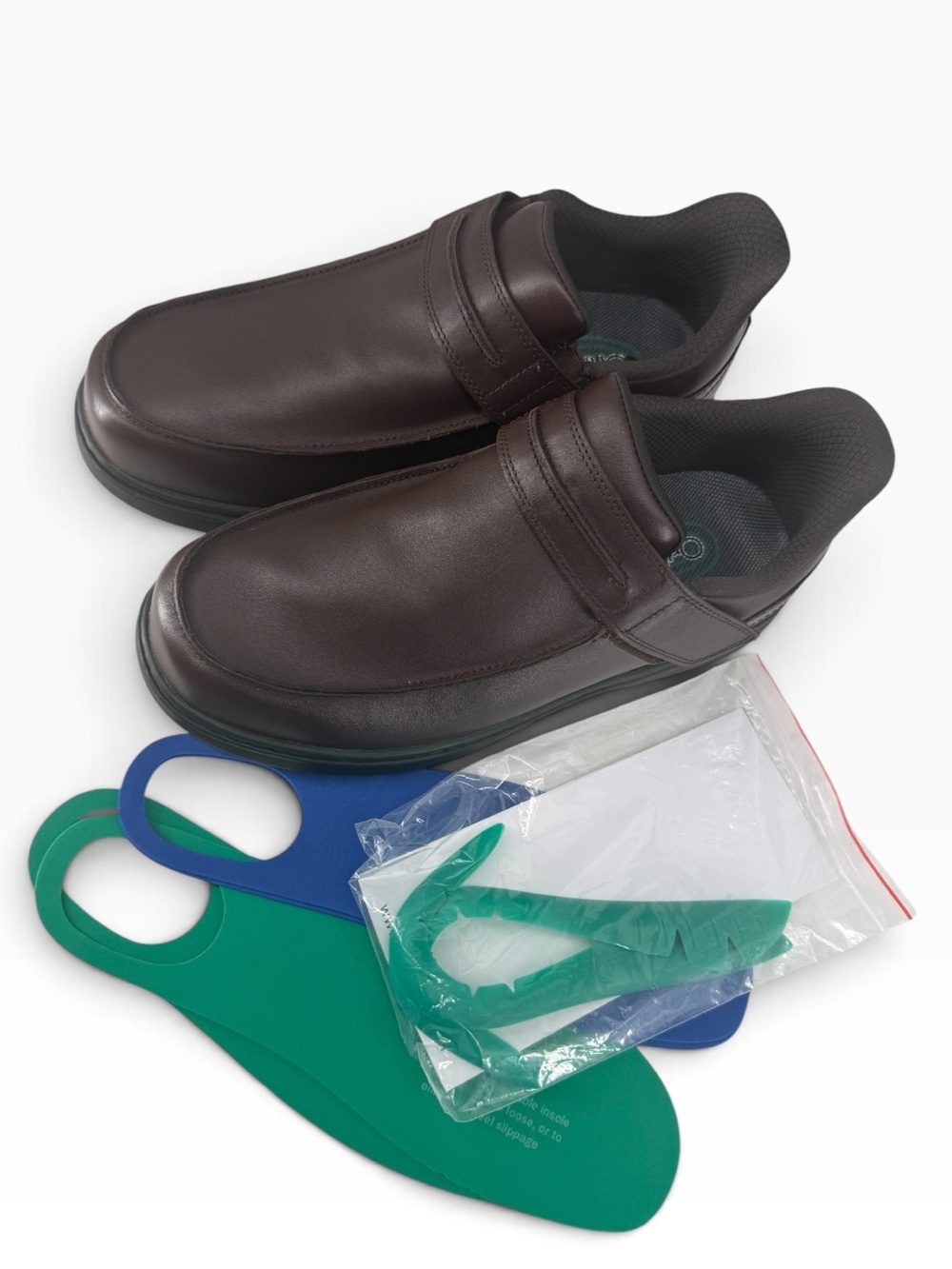 Orthofeet Leather Brown Slip-On Orthotic Arch Support Shoes Mens 11.5(4E) X-Wide